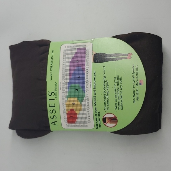 Assets Tights Bodyshaping  Terrific Tights Matte Opaque Brown Size 5 NEW - Picture 2 of 6